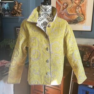 Winding River Reversible Lime, Cream & Purple jacket